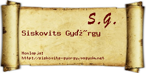 Siskovits György névjegykártya