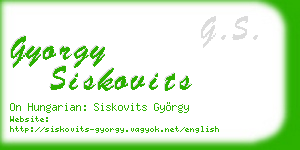 gyorgy siskovits business card